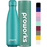 PROWORKS Bottiglia Acqua in Acciaio Inox, Senza BPA Vuoto Isolato Borraccia Termica in Metallo per Bevande Calde per 12 Ore &