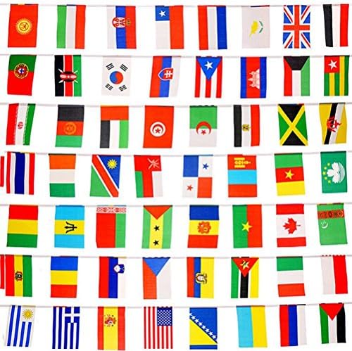 LVHERO 100 Countries Flags 82ft International Flags Bunting Banner for Party Decorations,Olympics,Grand Opening,Bar,Sports Clubs,School Events,Cultural Studies and More