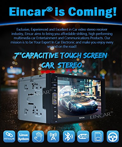 En el tablero de 7 pulgadas capacitiva multi-pantalla táctil 2 din doble estéreo del coche Jefe de la unidad Bluetooth AM / FM No-DVD Radio Receptor Espejo Enlace para los teléfonos Android de navegación GPS con la cámara de reserva sin hilos
