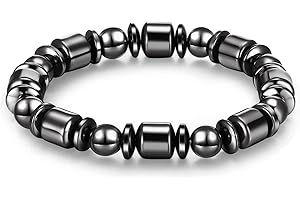 Herdear Magnetic Stone Bracelets for Women Black Ladies Bracelets Unisex Stylish Anxiety Bracelet Magnets Bracelets for Women Men Teens Birthday Gift (1 Pcs)