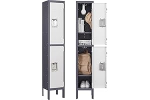 ‎SIGHTLIFE Schließfachschrank Mehrzweckschrank Spind Stahlschrank Umkleideschrank Metallschrank Lockers Fächerschrank Wertfachschrank Lagerschrank Garderobenschrank Stahlblech Pulverbeschichtung 168x30.5x30.5cm
