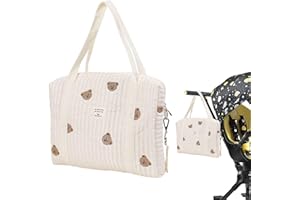 KKPW Sac À Langer Portable, Fourre-Tout Grande Capacité en Coton, Bandoulière pour Voyage