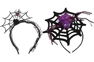 FRCOLOR 2Pcs Halloween Spider Headbands Cosplay Spider Headdress Party Hair Hoop Photo Props Hair Accessories for Halloween Party Supplies (Assorted Color)