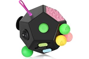 VCOSTORE Fidget Cube with 12 Sides, Original Fidget Toys Cube, Adult Infinity Magic Toys, Anti Stress Cube for Children and Adult with ADHD, ADD, ASD, ADHD