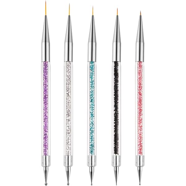 YIAGUN Nagelkunst-Pinsel Set – 5-teiliges Doppelend-Werkzeug Für Maniküre & Design