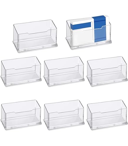 Visitenkartenhalter Holz 2 Stück - Schreibtisch Organizer 11x5x5cm | Für Büro & Homeoffice