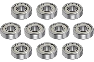 PATIKIL 6mm x 16mm x 5mm Profondo Scanalatura Sfere Cuscinetti, 10 Pezzi Cromo Acciaio Cuscinetto a Sfera a Gola Profonda per Potenza Trasmissione, R1660ZZ