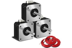 iMetrx Nema 17 - Lot de 3 moteurs pas à pas - 42 x 23 mm - 1,5 A - 3,8 V - 2 phases - 4 fils - 1,8 ° - Avec câble de 1 m - Pour moteurs d'imprimante 3D