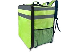 DELIVERY BAG STORE 89L High Visibility Insulated Food Delivery Bag Expandable Functionality Water-Repellent Pizza Bag for Uber Eats Thermal Food Bag for Bike for Beach, Picnic, Camping UberEats Doordash, green
