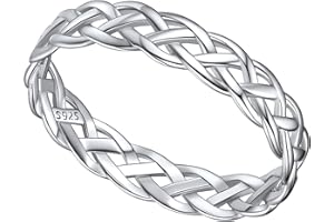 FaithHeart Sterling Silver Celtic Ring for Women, 925 Silver Irish Trinity Knot/Claddagh Heart Rings Wedding Promise Ring Size H 1/2-Y, With Gift Box