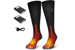 ZOYDP Calze Riscaldate a Batteria, 4000mAh Calze Riscaldate Ricaricabili, Calzini Riscaldati con 3 Marce Temperatura Calze Riscaldanti per Uomini Donne Campeggio, Pesca, Ciclismo, Pattinaggio e Sci