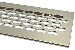 PRIOSTAHL Kratka wentylacyjna z aluminium, 80 mm x 600 mm, kolor: stal nierdzewna – szczotkowana, aluminiowa kratka wentylacyjna, kratka wentylacyjna, kratka wentylacyjna