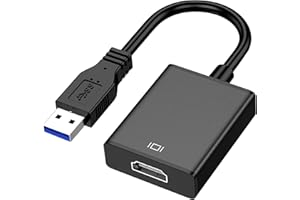 KAWER USB to HDMI Adapter,USB 3.0/2.0 to HDMI Adapter 1080P Full HD Multi-Display Video Audio Graphics Cable Output Multiple Monitors Compatible with Windows XP/7/8/8.1/10/11 for PC Laptop Projector HDTV