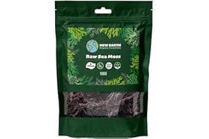 NEW EARTH ORGANIC ESSENTIALS Sea Moss Raw Sun Dried - Saint Lucian Eucheuma Cottonii Seamoss - Makes 2.2 litres of Sea Moss Gel - 100g (Purple)