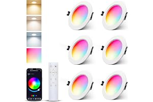 6 x LED-infällda spotlights 10W RGBW Dimbara med fjärrkontroll, Bluetooth-app Färgskiftning RGB+Varmvitt+Kallvitt LED-infälld