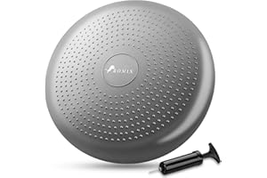 ROMIX Coussin D'équilibre, 34CM Coussin Gonflable Incluant Pompe à Air, Durable et Sécuritaire Planche D'équilibre pour Pilates, Fitness, Rééducation, Yoga, Sports, Exercice et D’entraînement
