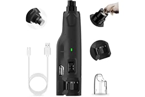 LAKERONELOVE Lime à Ongle Chien - Silencieux (45 DB) 6 Vitesses avec 2 lumières LED pour Chiens/Chats de Grande, Moyenne et Petite Taille, Professionnel 3 Ports avec Capuchon Anti-poussière