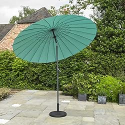 Kingfisher Turquoise 2.6 m x 2.6 m en Aluminium Shanghai Parasol avec Manivelle et d'inclinaison d'extérieur Jardin Patio Meubles