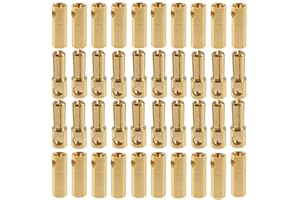 LINSYRC 20 Pairs Connecteur Mâle Femelle Fiche Banane 5MM 5.0MM Plaqué Or pour RC Batterie ESC Moteurs (5.0MM)