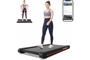 Sperax 4 in 1 Vibration Walking Pad, Portable Under Desk Treadmill, with Vibration Mode & APP Remote, Black RM02 with 5% and 10% Incline