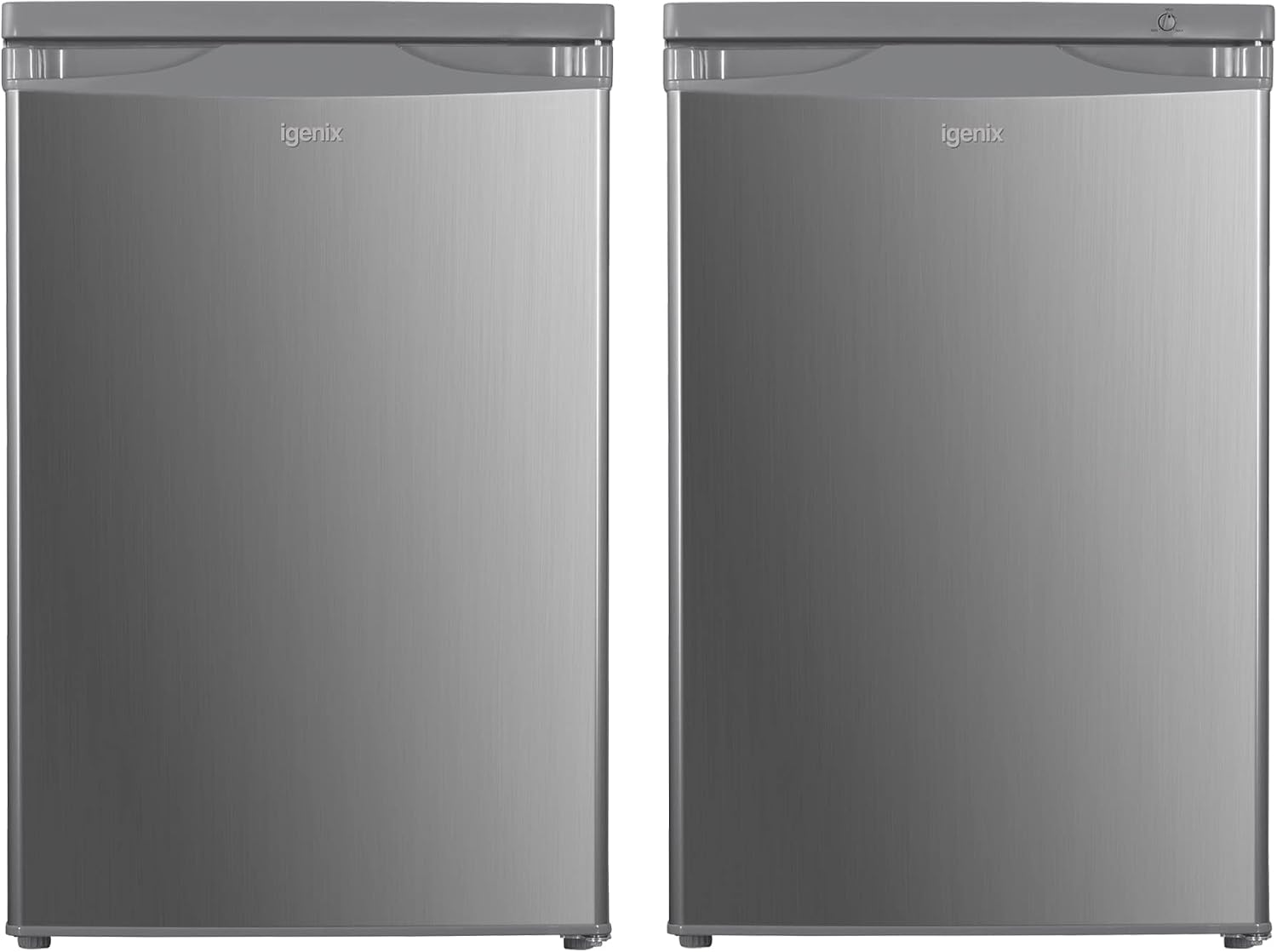 Igenix Freestanding Under Counter Larder Fridge & Freezer Set, Reversible Doors, 55cm Wide, Inox
