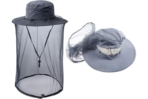 ZffXH Chapeau de pêche en filet avec tête d'insectes, chapeau de pêche, abeille, voile d'apiculture