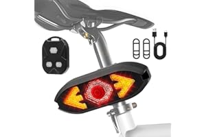 TGKYK Luz de Freno LED Para Bicicleta Ebike Con Intermitente - 5 Modos, Mando a Distancia, Recargable USB, Luz Trasera Inalámbrica
