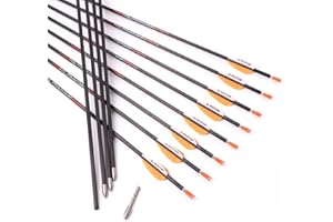 ACCMOS ID 4.2 mm Pure Carbon Arrow Spine 300/350/400/500/600/700/800/900/1000/1100 Hunting Arrow, for Recurve Bow Compound Bows Archery Practice & hunting 12pcs