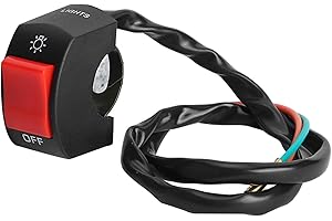 KEENSO Motorcycle Handlebar Switch, Universal 22mm 7/8inch 12V Handlebar Headlight On/Off Button Switch Handlebar Mounted Switch Control for Motorcycles, Motorbikes(Red)