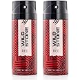 Wild Stone Red Long Lasting Masculine Body Deodorants Spray For Men, Pack Of 2 (225Ml Each)