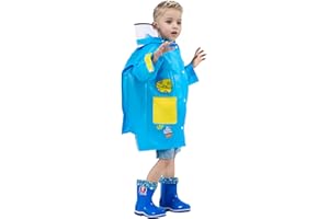 amo nenes Chubasquero Ligero Niños Niñas, Impermeable EVA Poncho de Lluvia Reutilizable con Funda para Mochila de Dibujos Animados, Deportivo, Unisex, 1-12 Años, S M L XL