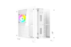 Noua Vision Z111 Blanc, boîtier PC Gaming ATX, Ventilateur LED ARGB adressable, Structure Double caméra, Verre trempé Avant et latéral