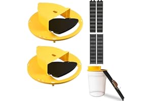 Mofarbe 2 Packs Mice Mouse Trap Bucket Flip Lid,Mouse Trap Bucket Indoor Outdoor,Humane Mouse Trap Bucket,Auto Reset Mouse Trap Bucket Lid|5Gallon Bucket Compatible (Yellow)