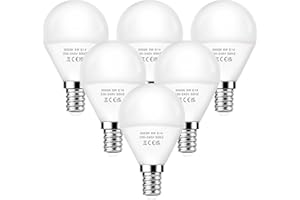 EVASTARY LED Glühbirne E14, 6 Stück 5W E14 LED Warmweiß 3000K Leuchtmittel, 40 Watt Lampen Ersetzt, P45/G45 Tropfenform Birne, 220-240V Energiesparlampe, nicht Dimmbar