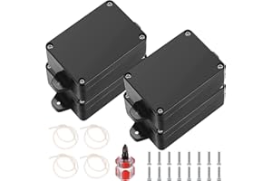 YITYDAMAI Pack of 4 IP65 Waterproof Junction Boxes, Electronics Project Boxes, Electrical Housing Box, Outdoor Junction Box with Fixed Ear, Connection Project Box, with Screwdriver - Black