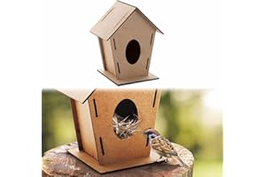 ANTEVIA MATÉRIAUX ANTEVIA - Cabaña nido para pájaros al aire libre de madera| Construcción sin tornillos y herramientas | Mesange Golondrina | Color: Beige (Tomtit pajarera)