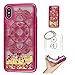 Produktbild Hülle iPhone X Hülle Transparent Hardcase,3D Galvanotechnik TPU Kreative Liquid Bling Hülle Case Für Apple iPhone X ,Dynamisch Kristall Handytasche + Schlüsselanhänger (R) (1)