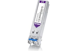 REDLUX 1G SFP LX Singlemode Gbic Module, 1310nm SMF, Dual LC Connector, up to 20KM, Compatible for Cisco, Meraki, Ubiquiti UniFi, Mikrotik, Fortinet, Netgear, D-Link, Broadcom, Linksys