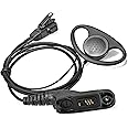 HYSHIKRA D Shape Earpiece with Mic Multi Pin Headset Compatible with Motorola DP3400 DP4400 DP4800 DGP4150 XiR-P8200 Xpr-6300 Two Way Radio (1 Pcs)