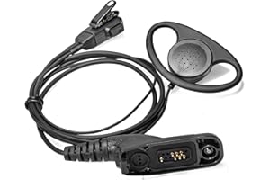 HYSHIKRA Zestaw słuchawkowy w kształcie litery D z mikrofonem Multi Pin kompatybilny z Motorola DP3400 DP4400 DP4800 DGP4150 XiR-P8200 Xpr-6300 dwukierunkowe radio