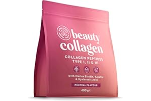 ‎ALPHA FOODS Alpha Foods Collagen Powder+Keratin+Hyaluronic Acid, Premium Collagen Hydrolysate, Peptides Type 1, 2 & 3, High Dose Collagen Powder, Tasteless, Made in Germany, 400 g