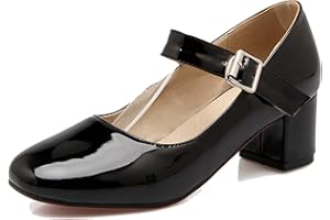 CHICMARK Damen Bequem Mary Janes mit Mittelhohem Blockabsatz