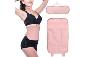 SHCHME 2 PCS Castor Oil Pack, Reusable Castor Oil Pack Wrap Kit, Organic Castor Oil Pack for Liver Detox with Storage Bag for Aid Sleep Digestive Constipation (Oil Not Included) (Pink)