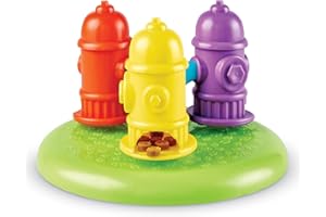 Brightkins Rompecabezas de golosinas para hidrantes giratorios para mascotas, juguetes para perros, dispensador de golosinas, juego interactivo de alimentación, 3 niveles de habilidad, 4 piezas