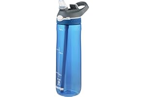 Contigo Ashland Autoseal Water Bottle with Flip-Straw | Large 720ml BPA Free Drinking Bottle | Sports Flask | Leakproof