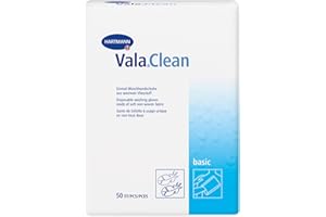 MOLICARE ValaClean - Gants de Toilette Molletonnés Non Tissés Jetables - Ultra Doux - Résistants - Sachet de 50 Gants