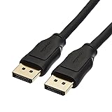 Amazon Basics - Cavo da DisplayPort 8K a DisplayPort 1.4 con risoluzione video 4K a 120 Hz e 8K a 60 Hz, supporta HDR, 1.8 m,