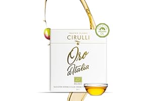 Frantoio Oleario Cirulli Huile d'olive extra vierge biologique, extrait à froid, huile d'olive italienne, sac en boîte avec robinet latéral (5 litres)