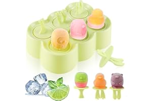 BLUELVES Mini Stampi per Gelato, per Bambini, in Silicone, Forme per Ghiaccioli, Verde