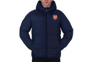 Arsenal F.C. Mens Quilted Jacket Hooded Winter Coat Adults Official Football Gift